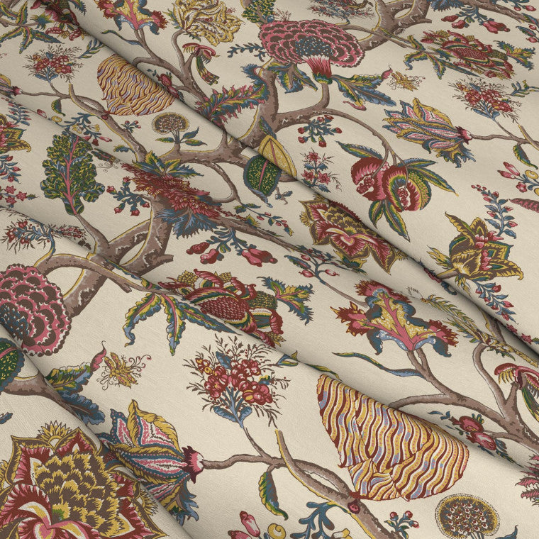FLAME OF THE FOREST Antique Linen Mix Fabric - Warner House