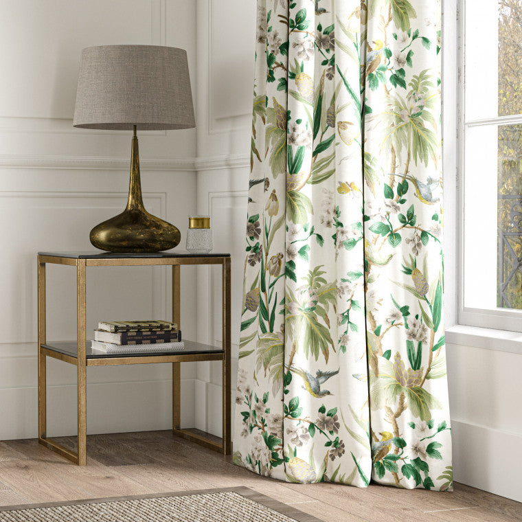 FLEURS EXOTIQUE Forest Linen Mix Fabric - Warner House