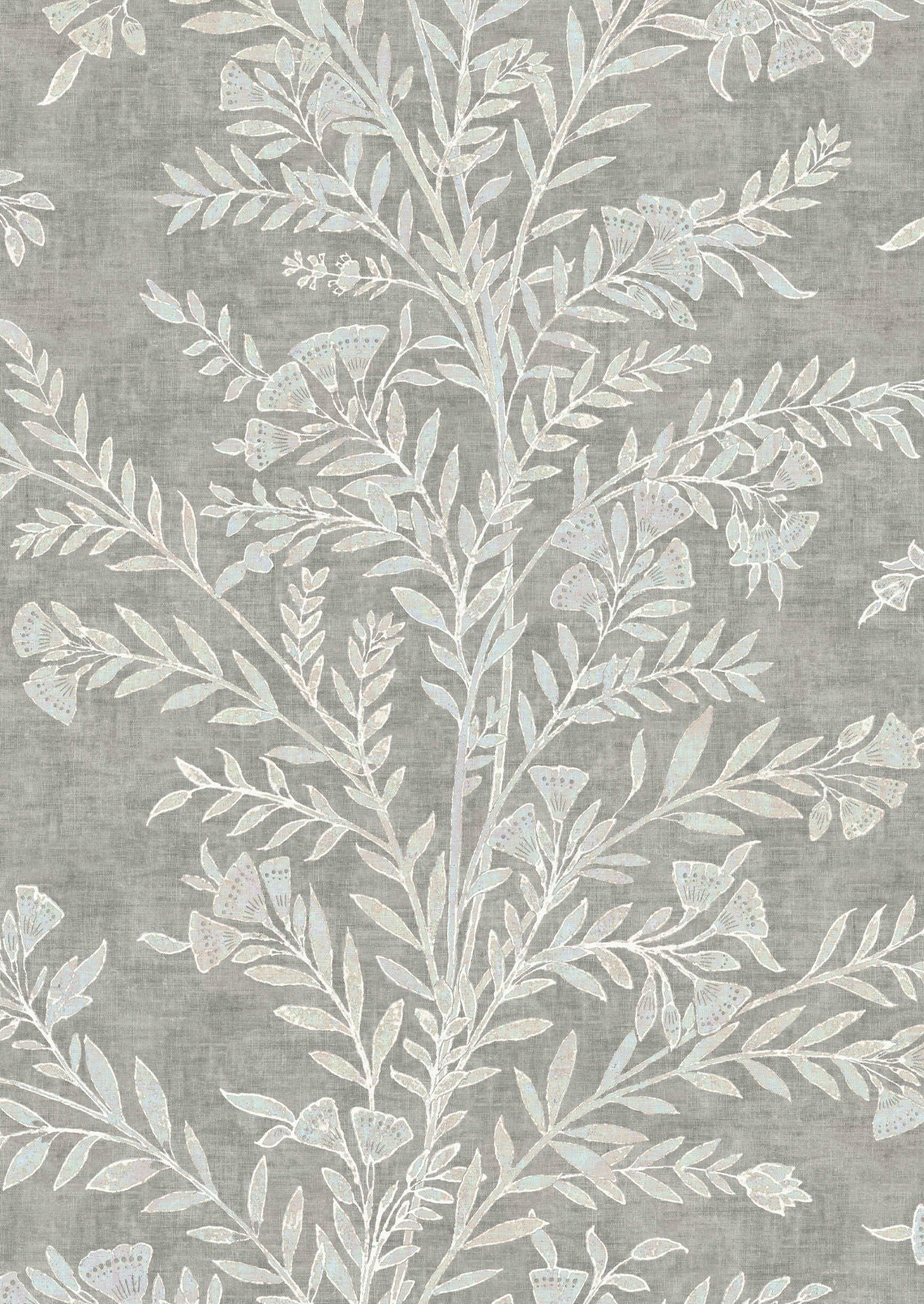 Fan Flower Opal Wallpaper - Gray - Lewis & Wood