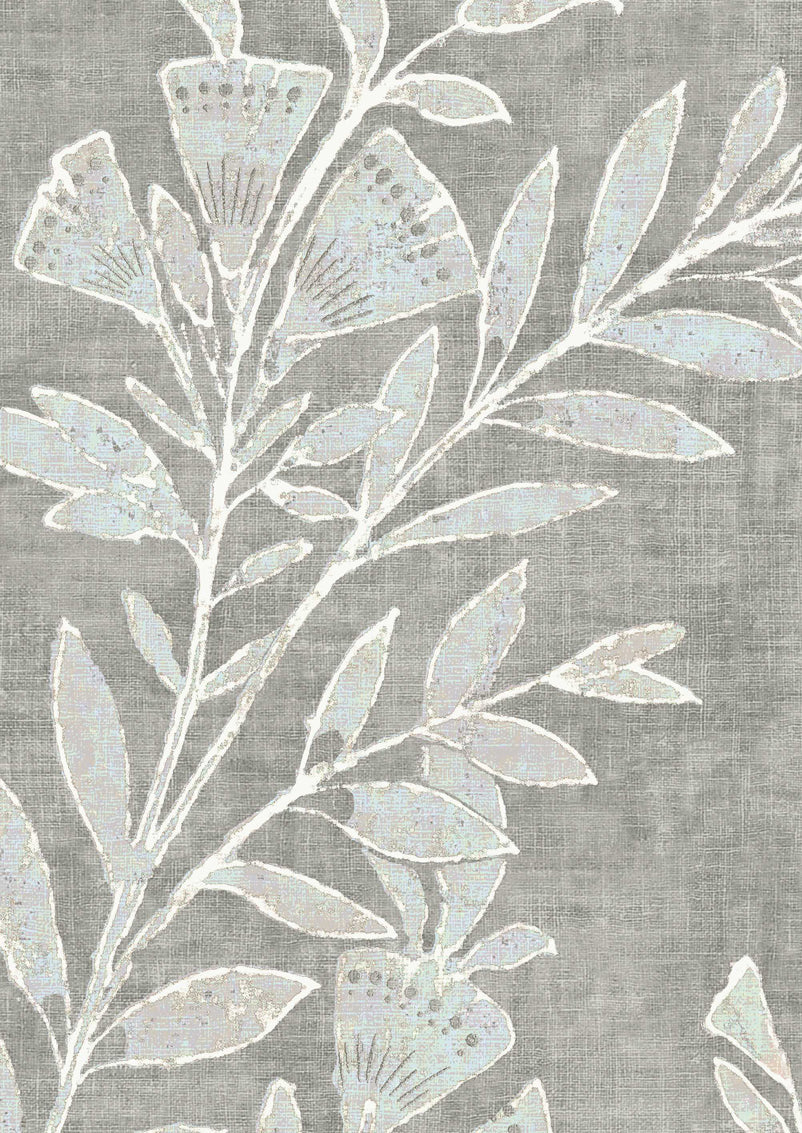 Fan Flower Opal Wallpaper - Gray - Lewis & Wood