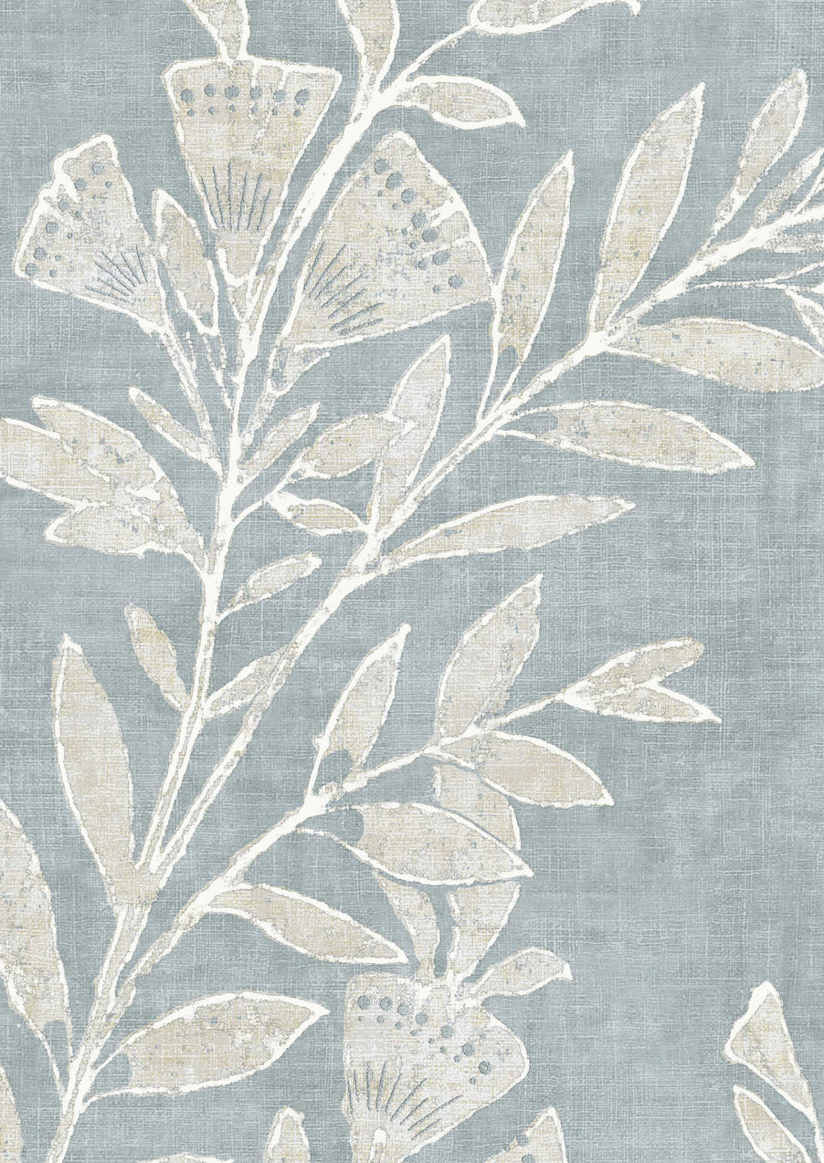 Fan Flower Sky Wallpaper - Blue - Lewis & Wood