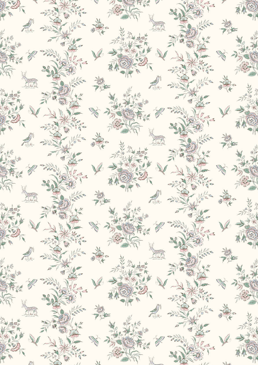 Fleurie Wallpaper - White - Lewis & Wood