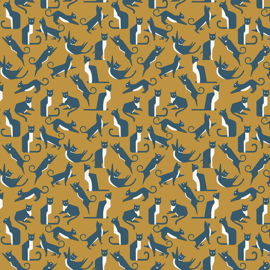Geo Cat Wallpaper - Gold