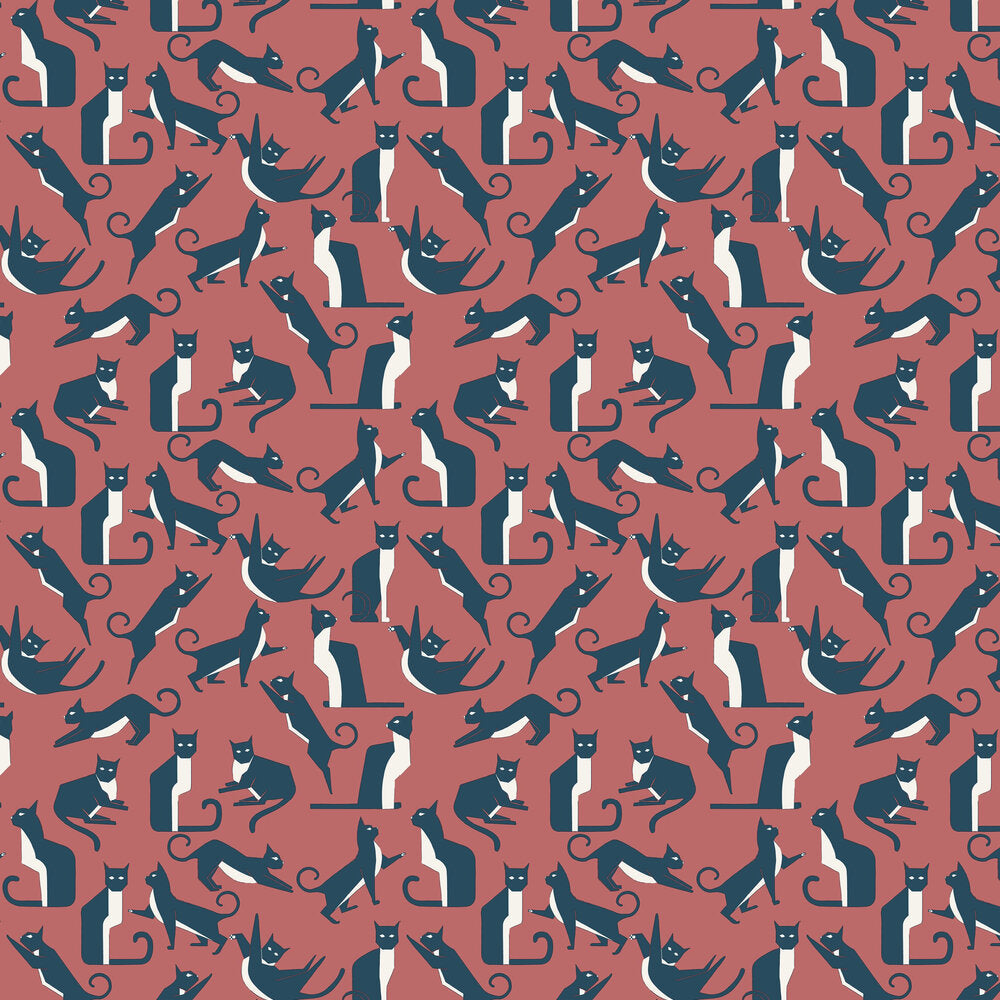 Geo Cat Wallpaper - Pink