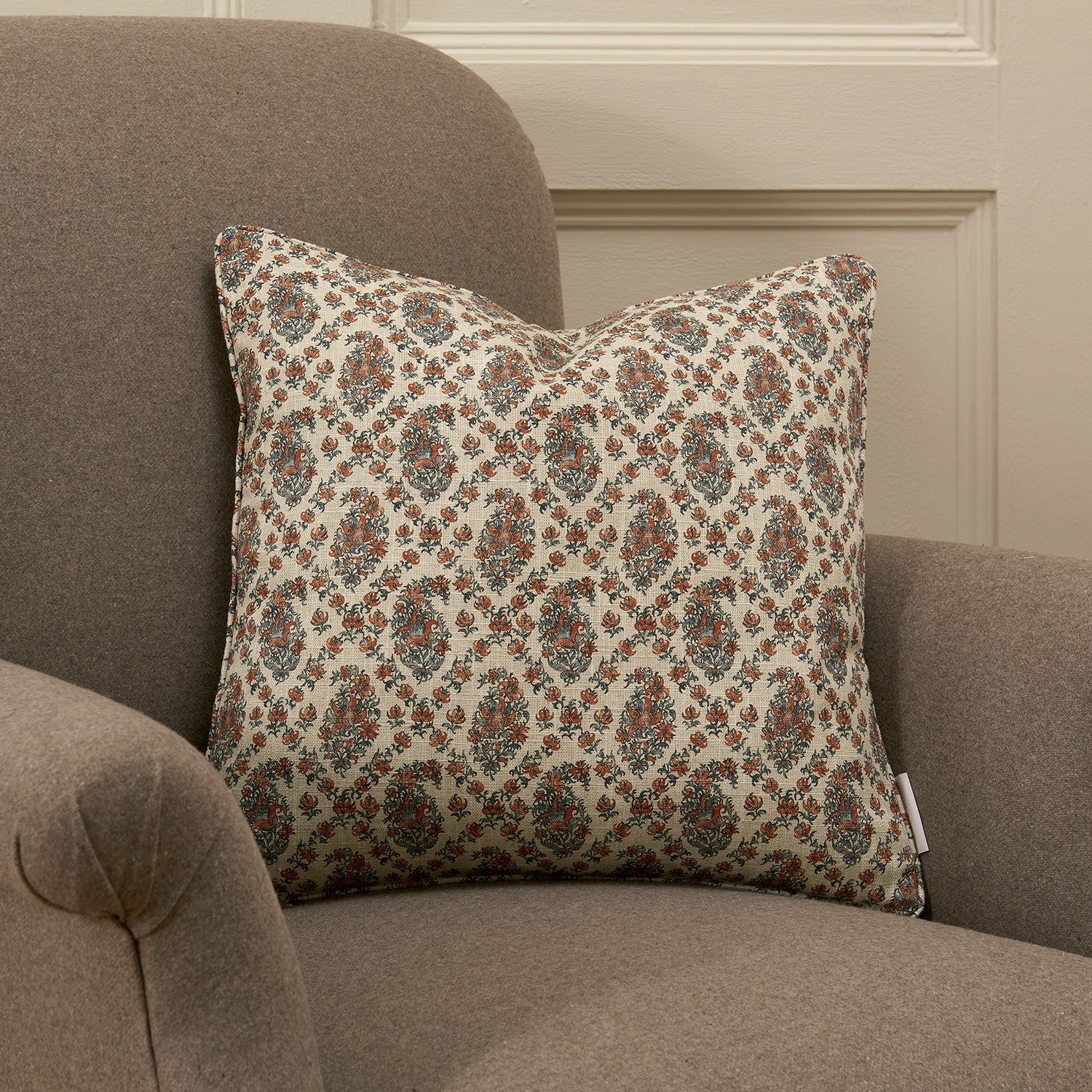 GIVERNY Rouge Linen Mix Cushion - Warner House
