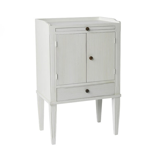 Gustavian painted furniture - bedside cabinet - side view