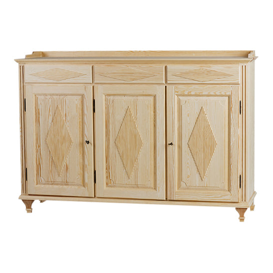 Gustavian 3 door sideboard with diamond pattern