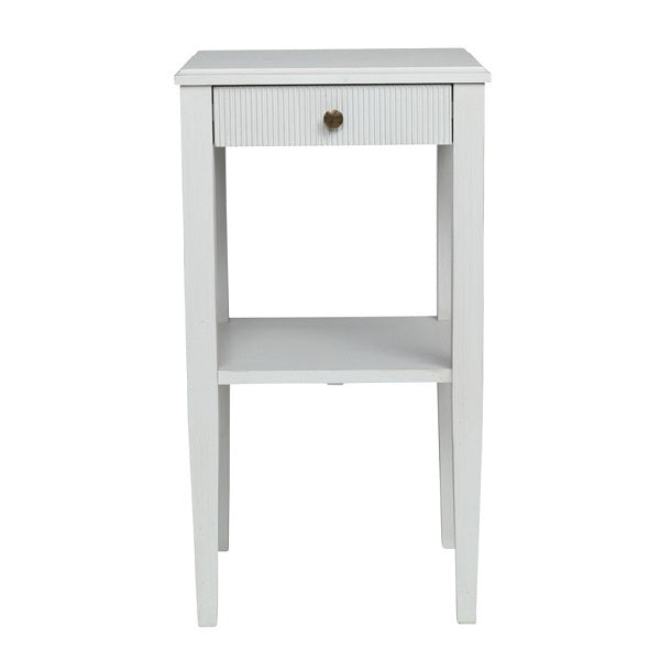 Gustavian bedside table with shelf - painted finish