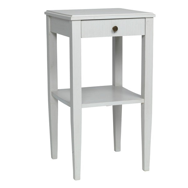Gustavian bedside table with shelf - side detail