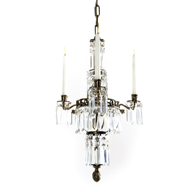Classic Swedish Style Crystal Chandelier with 4 arms