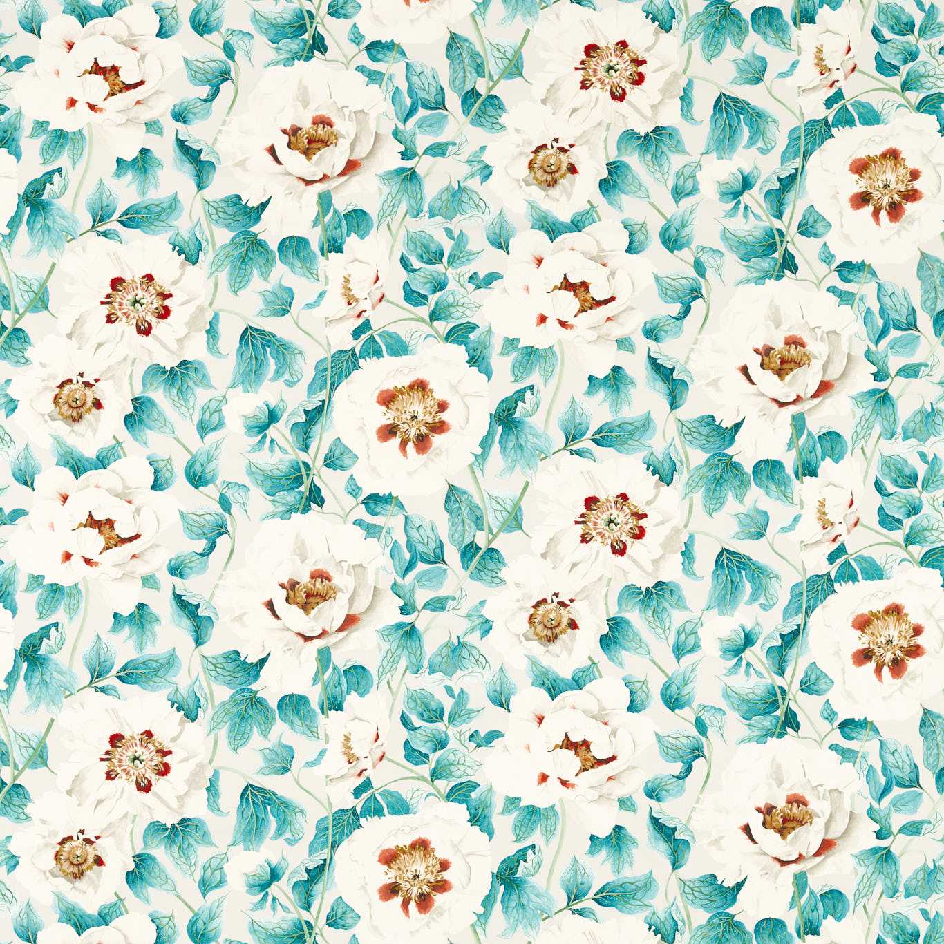 Florent Fabric - Hempseed/Lagoon/Rosehip