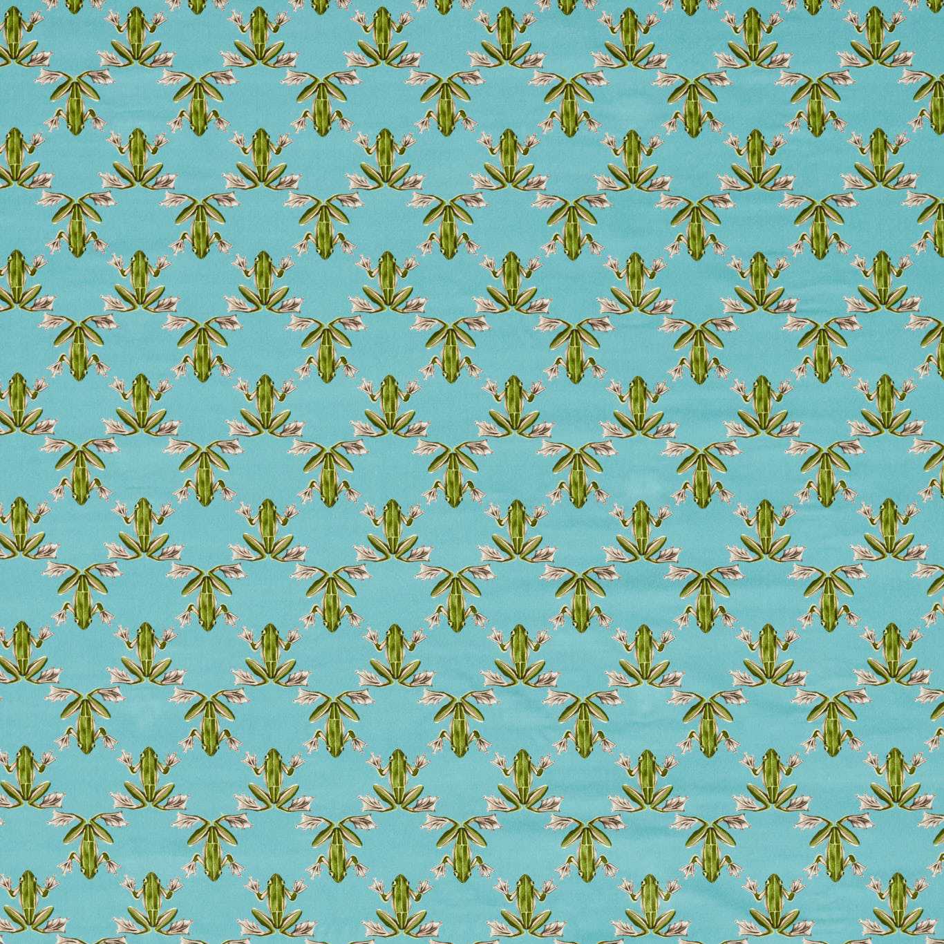 Wood Frog Velvet Fabric - Azul/Forest