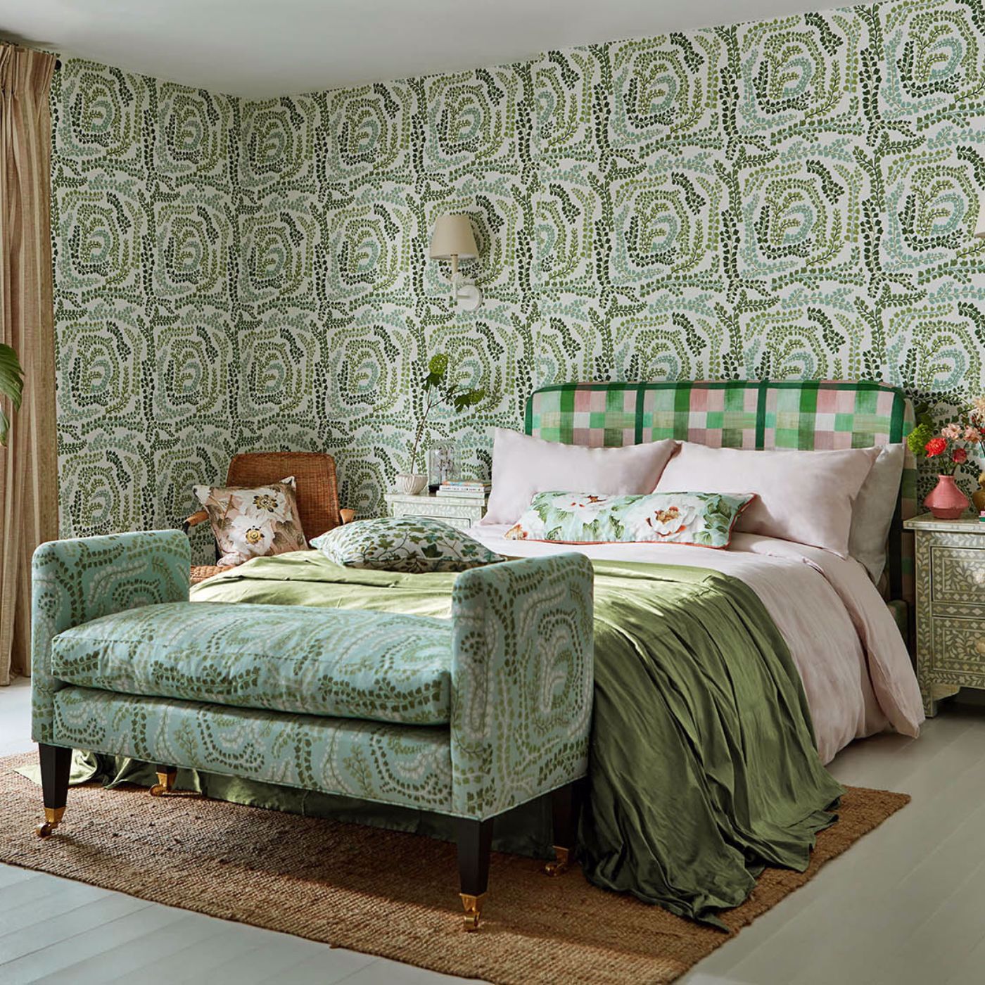 Fayola Room Fabric - Seaglass/Clover/Awakening