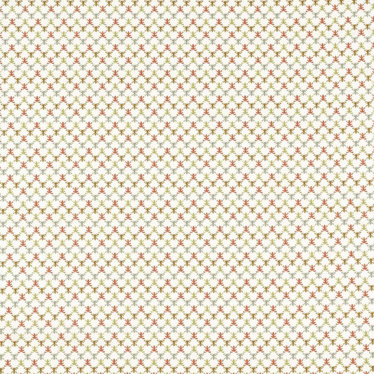 Mini Wood Frog Fabric - Terracotta/Parchment/Sketched