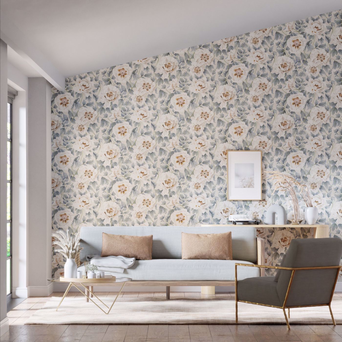 Florent Room Wallpaper - Sailcloth/Celestial/Clay