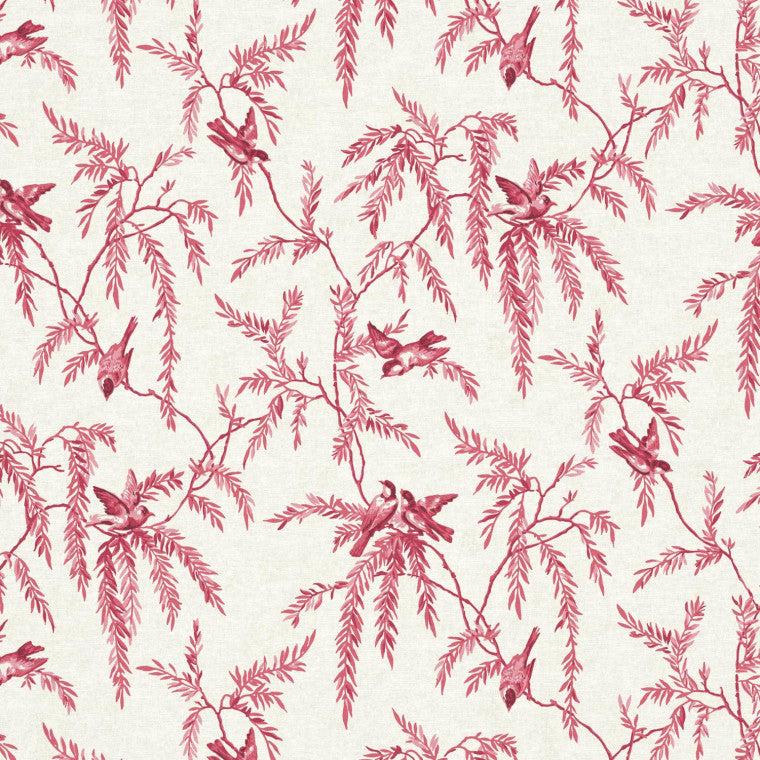 HOUSEMARTINS Raspberry Linen Mix Fabric - Warner House
