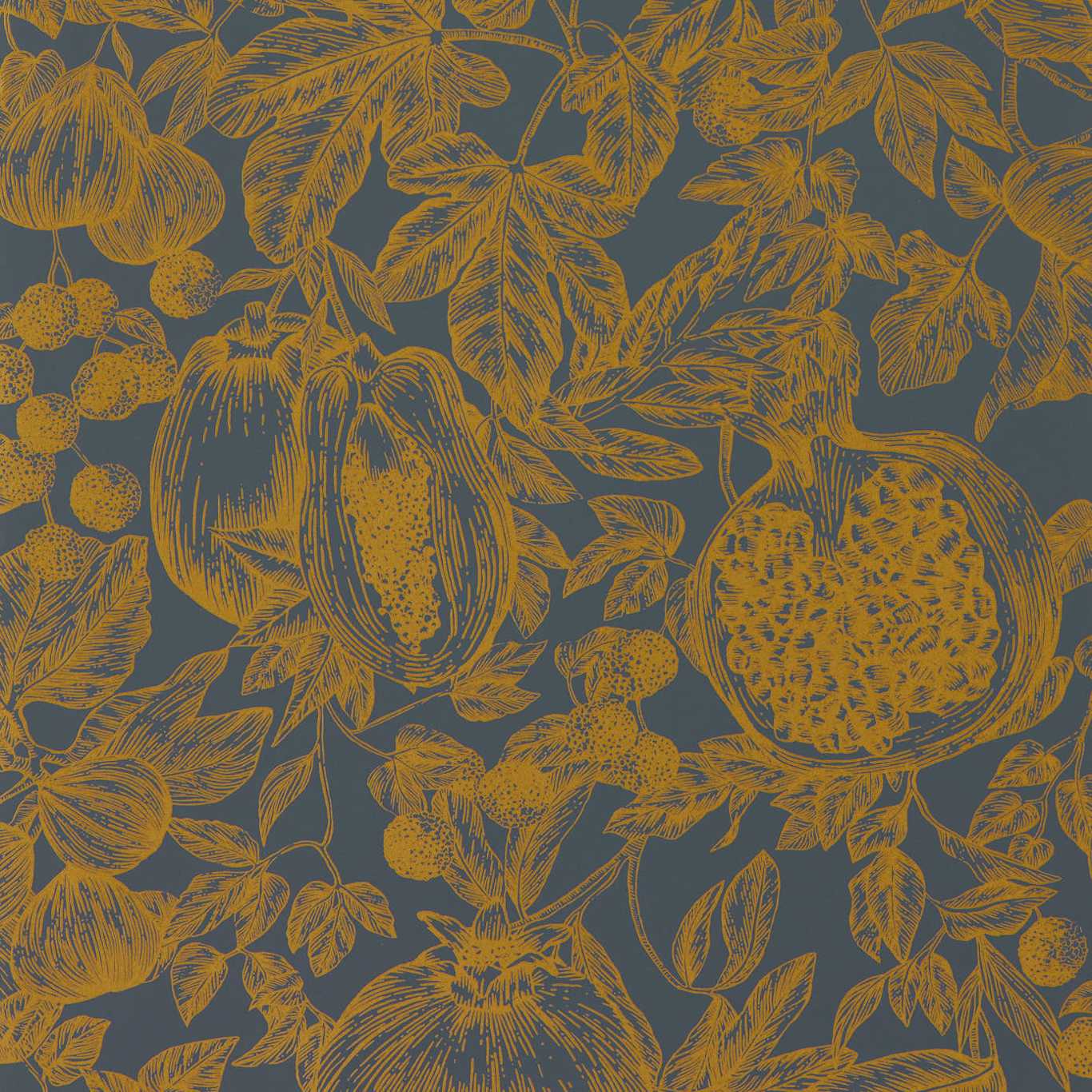 Melograno Wallpaper - Gold/Wild Water