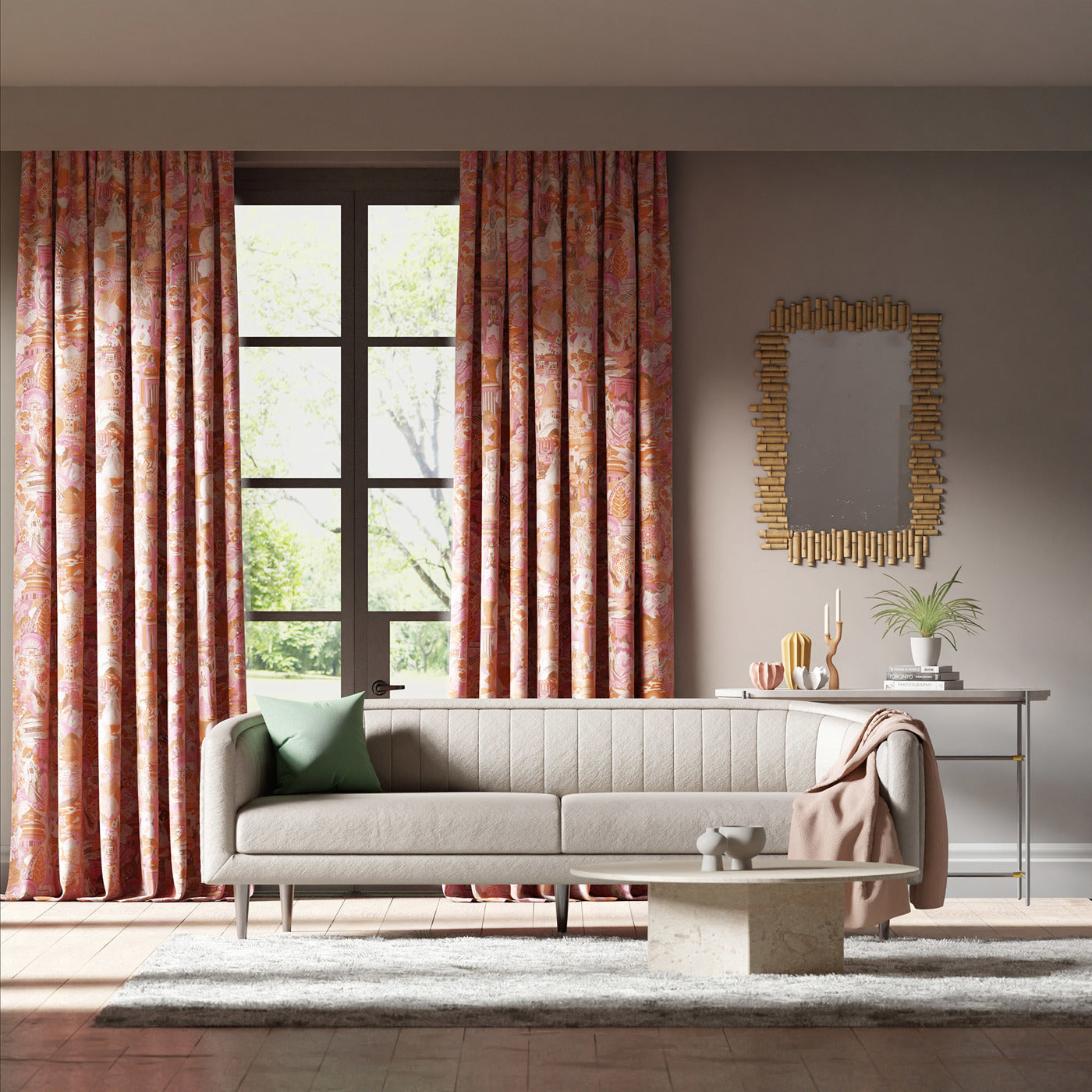Journey of Discovery Room Fabric - Paprika/Fuschia/Fig Blossom