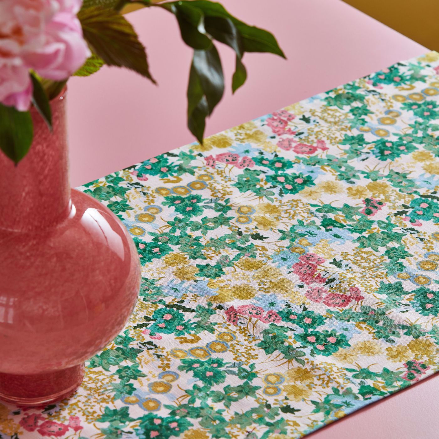 Wildflower Meadow Room Fabric - Rose/Emerald/Peridot