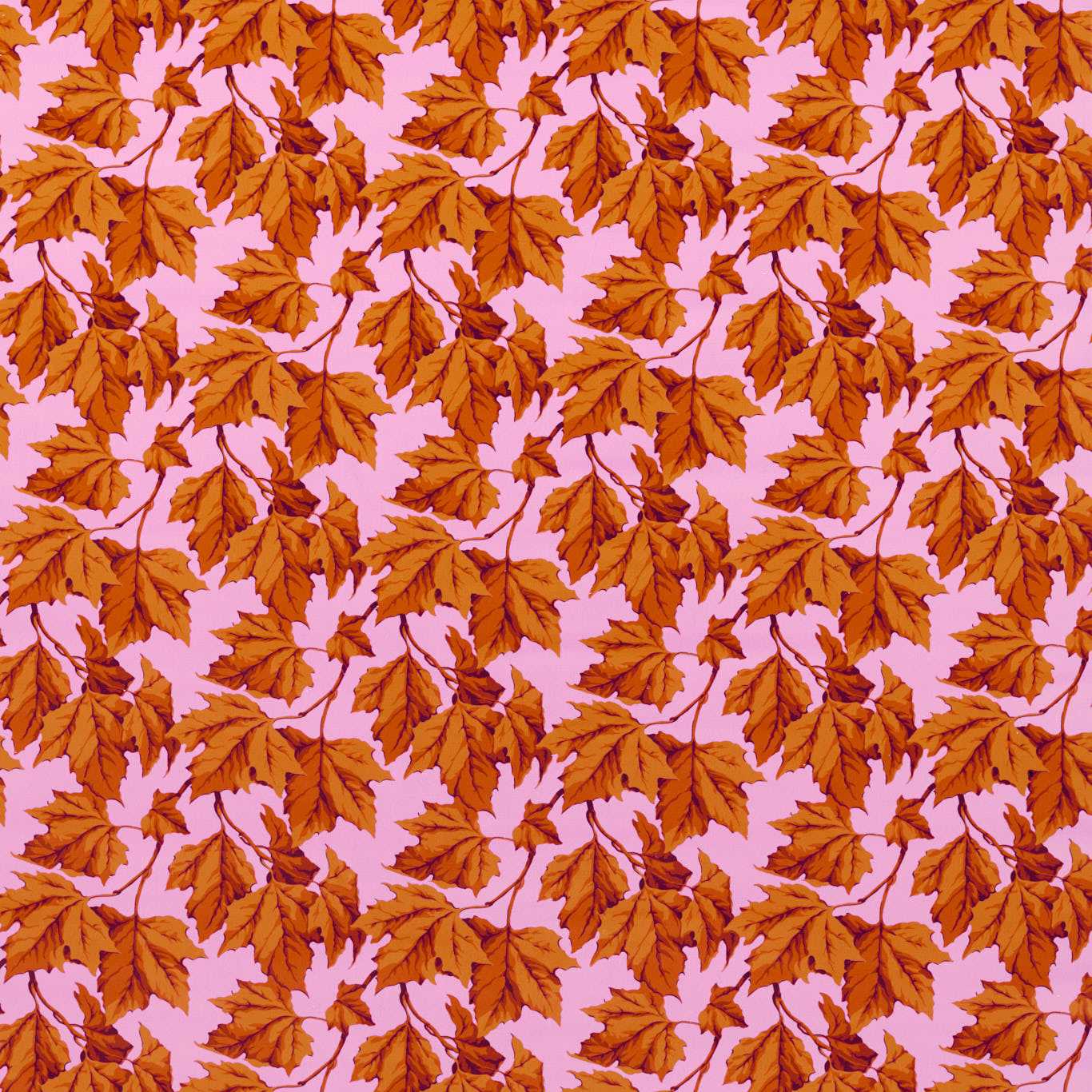 Dappled Leaf Fabric - Amber/Rose