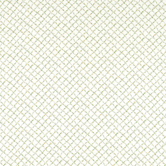 Daisy Trellis Fabric - Emerald/Pearl