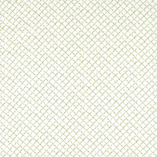 Daisy Trellis Fabric - Emerald/Pearl