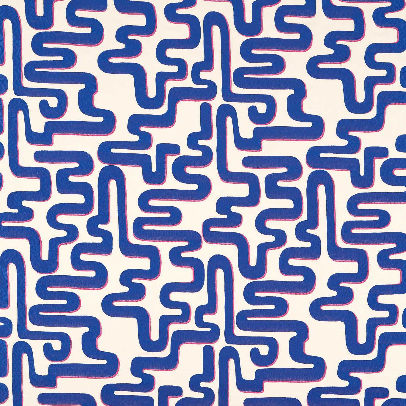 Meander Fabric - Lapis/Spinel