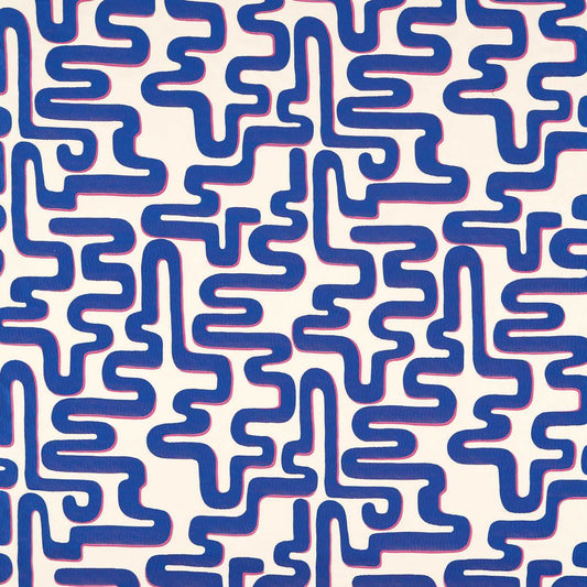 Meander Fabric - Lapis/Spinel