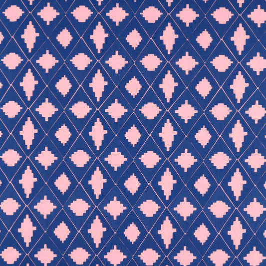 Garden Terrace Fabric - Lapis/Rose