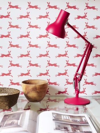 March Hare Room Wallpaper - Red