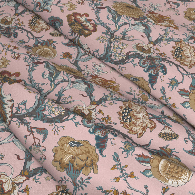 JANNAH Pink Linen Mix Fabric - Warner House