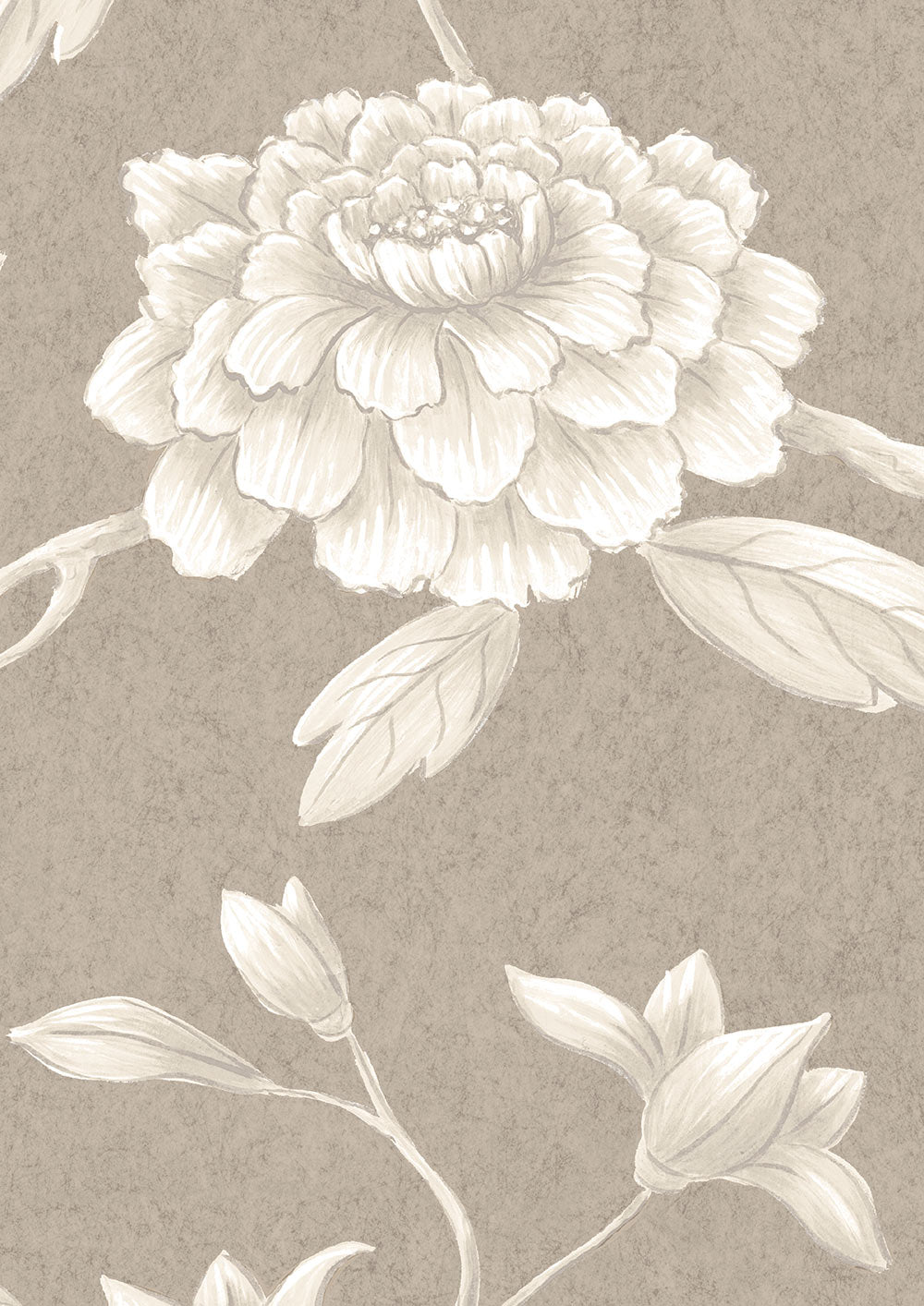 Jasper Peony Room Wallpaper - Brown