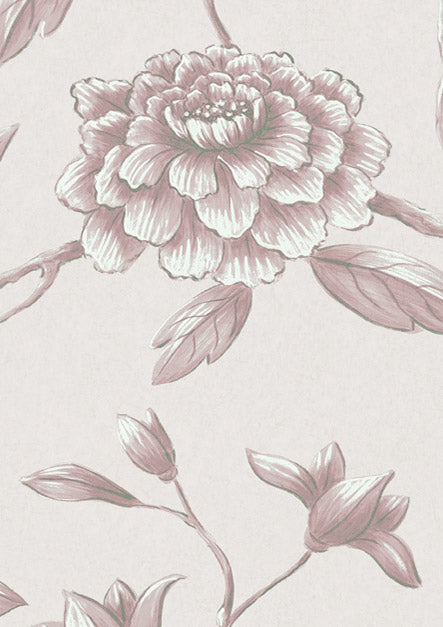 Jasper Peony Wallpaper - Purple