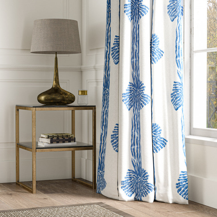 KNOTTED SASH Blue Linen Mix Fabric - Warner House