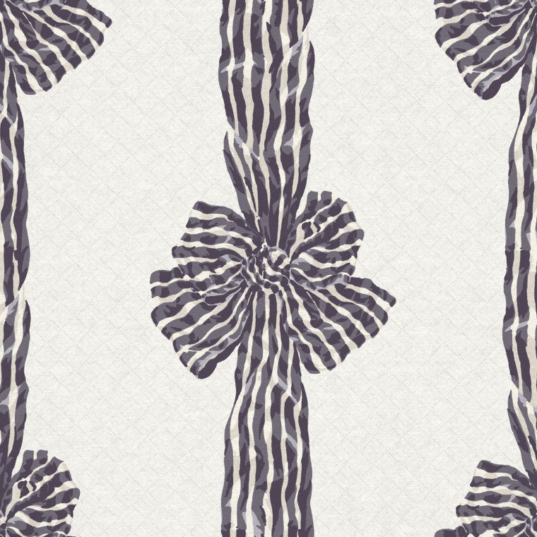 KNOTTED SASH Charcoal Linen Mix Fabric - Warner House