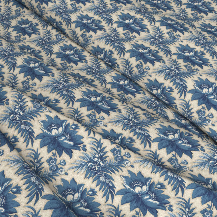 LADY EMMA Blue Linen Mix Fabric - Warner House