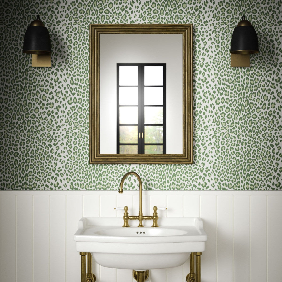 LEOPARD Green Wallpaper - Warner House