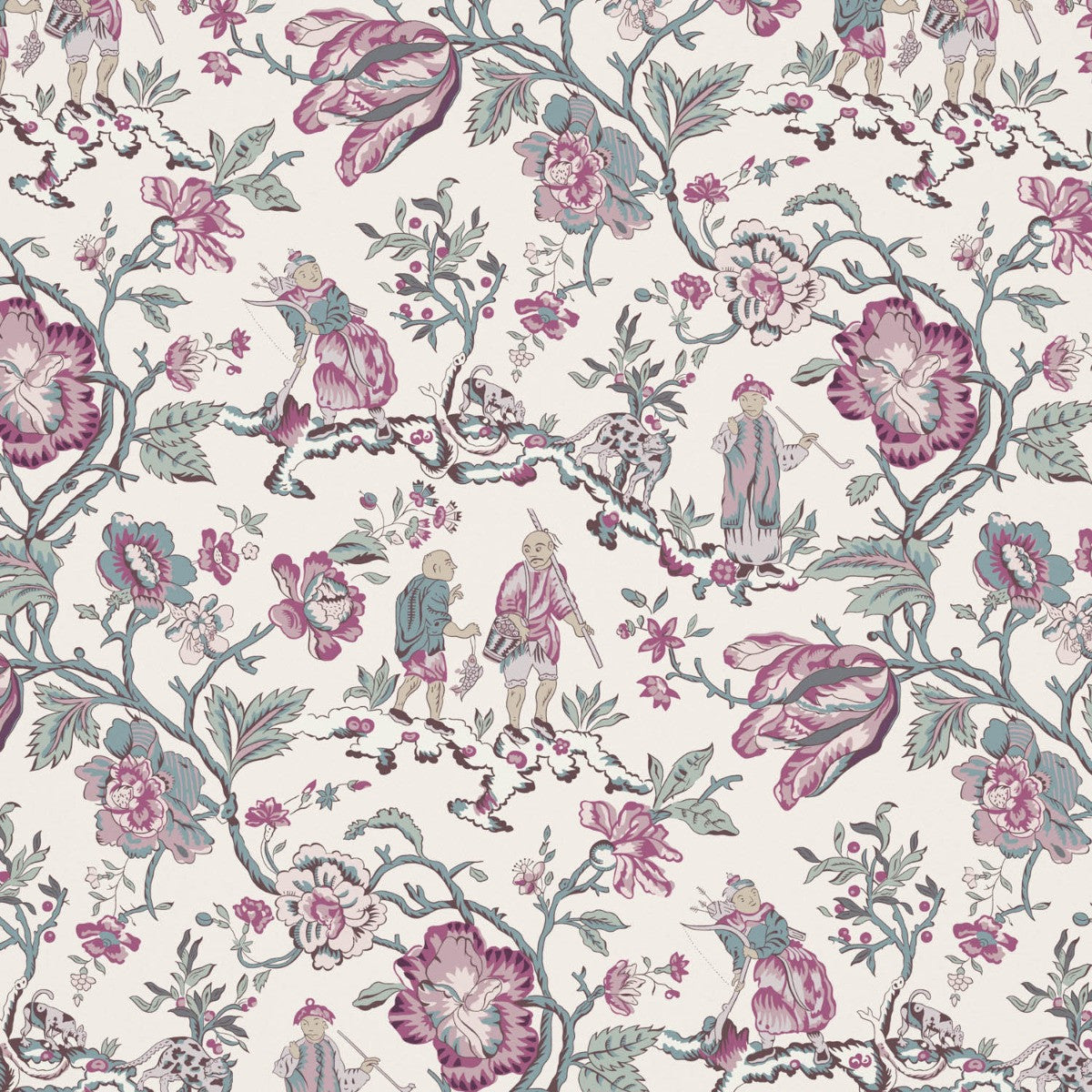 LES PECHEURS Violet Wallpaper - Warner House