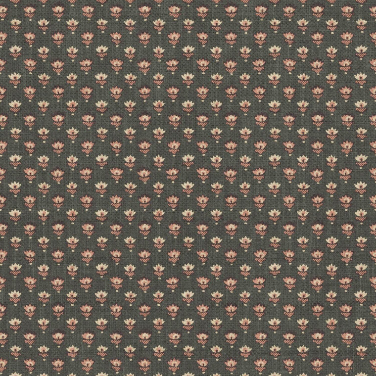 LILOU Charcoal Linen Mix Fabric - Warner House