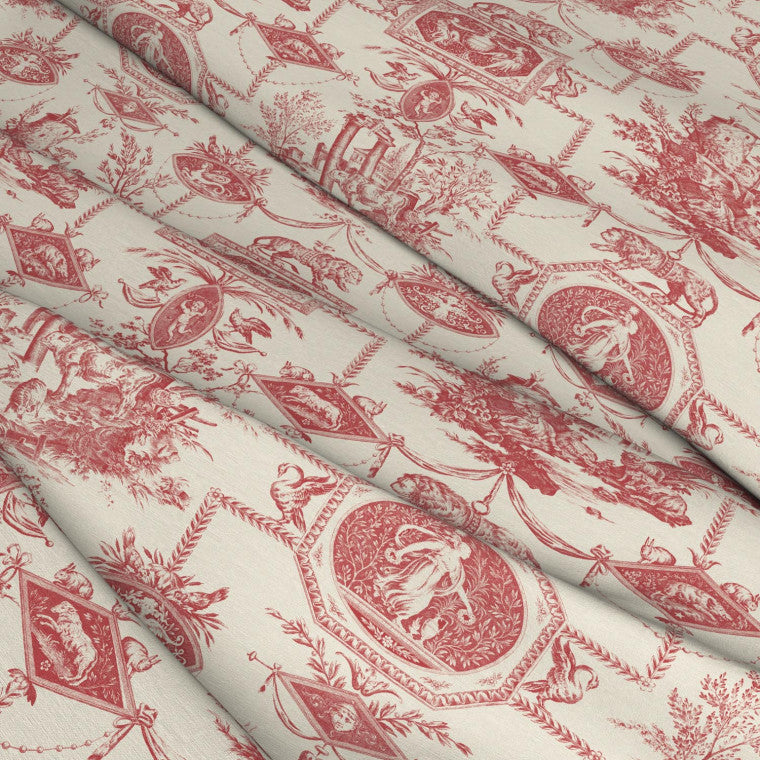 LION TOILE Rouge Linen Mix Fabric - Warner House