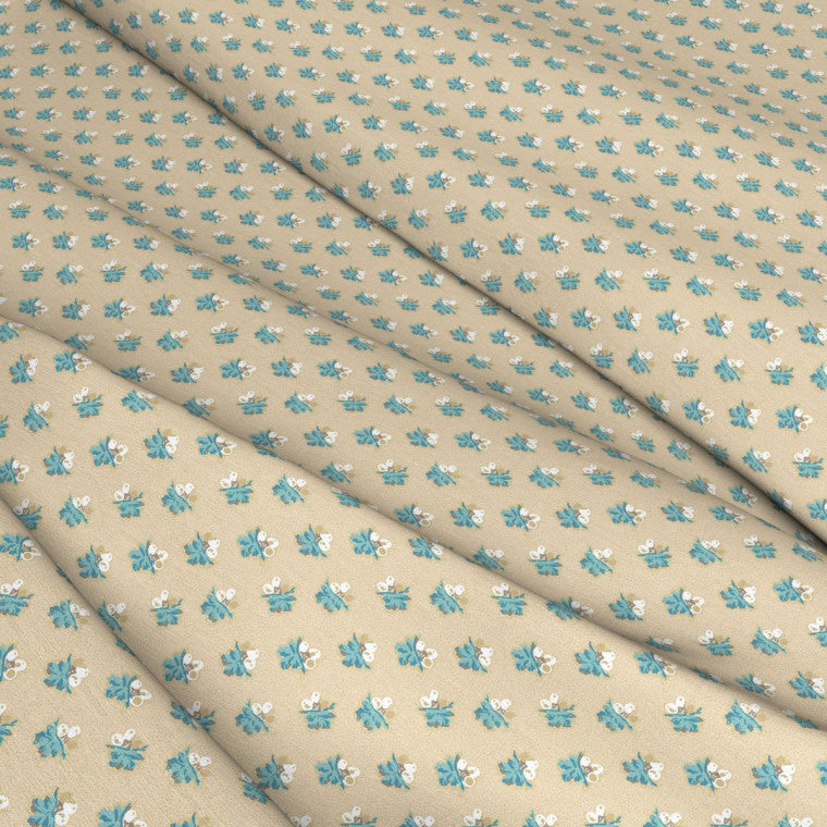 LITTLE ACORNS Blue Linen Mix Fabric - Warner House