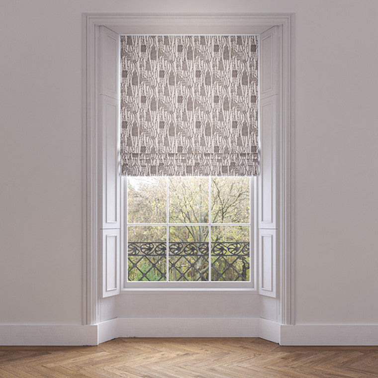LONDON TASSELS Charcoal Linen Mix Fabric - Warner House