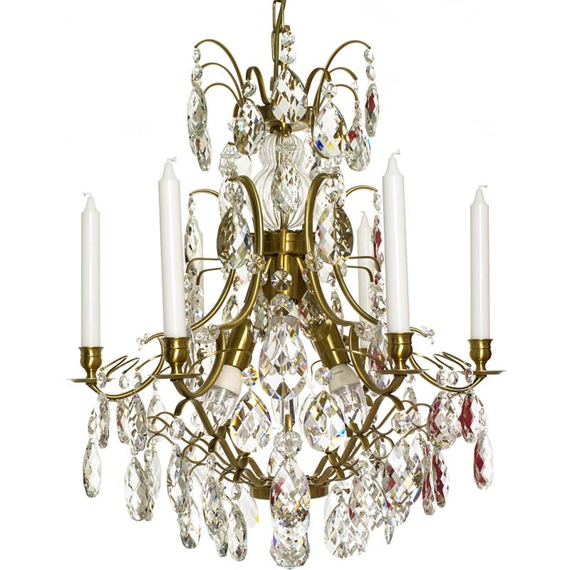 Baroque style chandelier with almond crystals