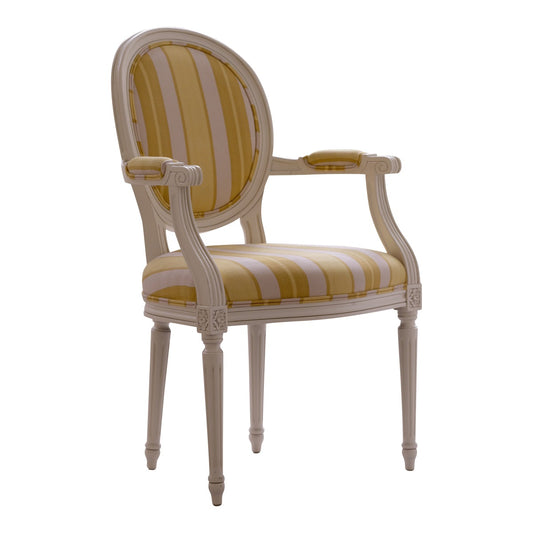 Oval Wooden Upholstered Armchair - detail