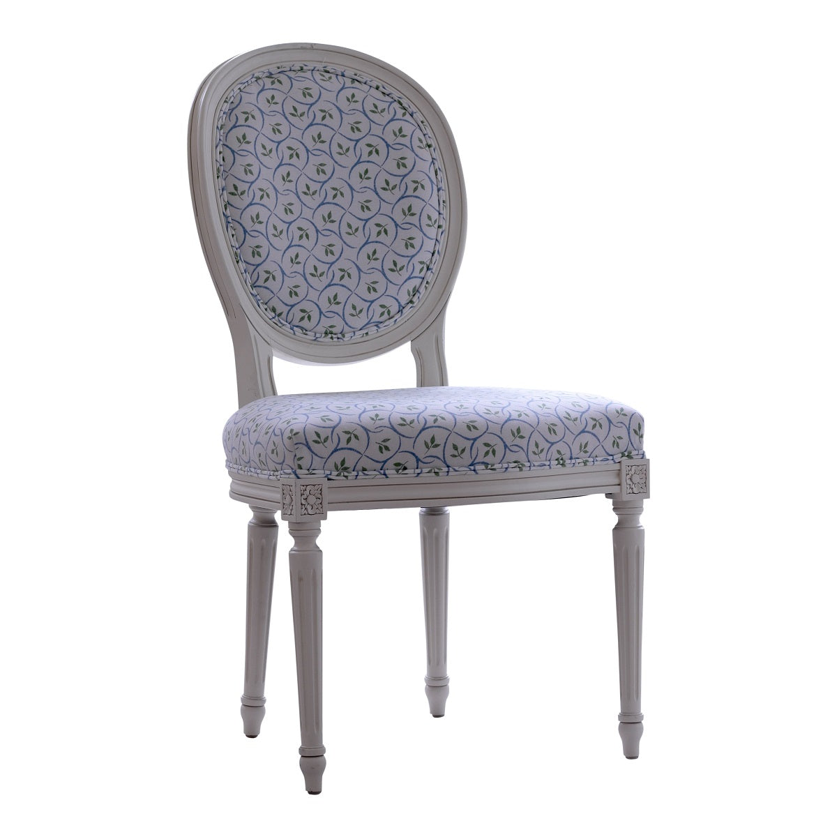 Oval Wooden Upholstered Chair