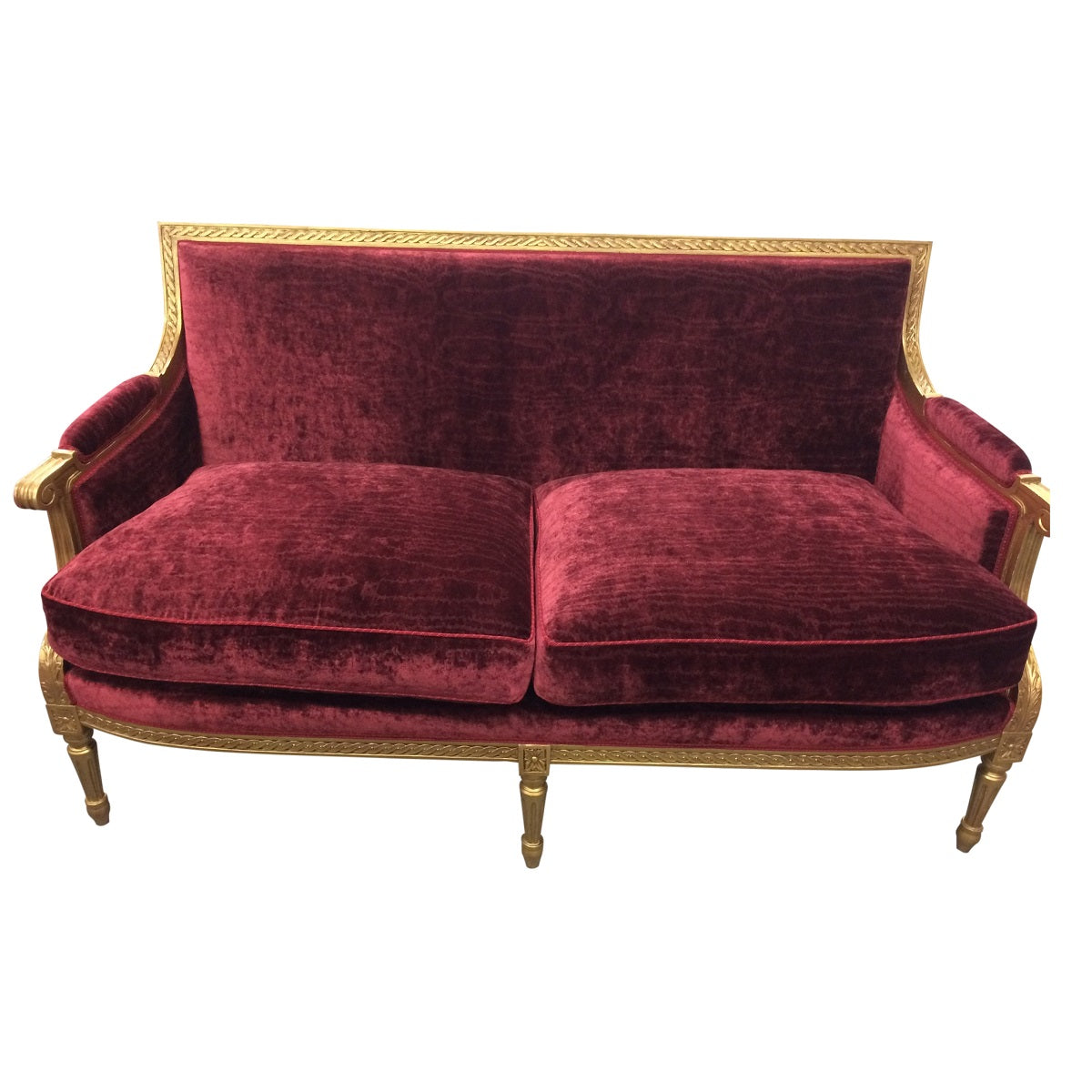Louis XVI Style Classic Sofa - painted gold