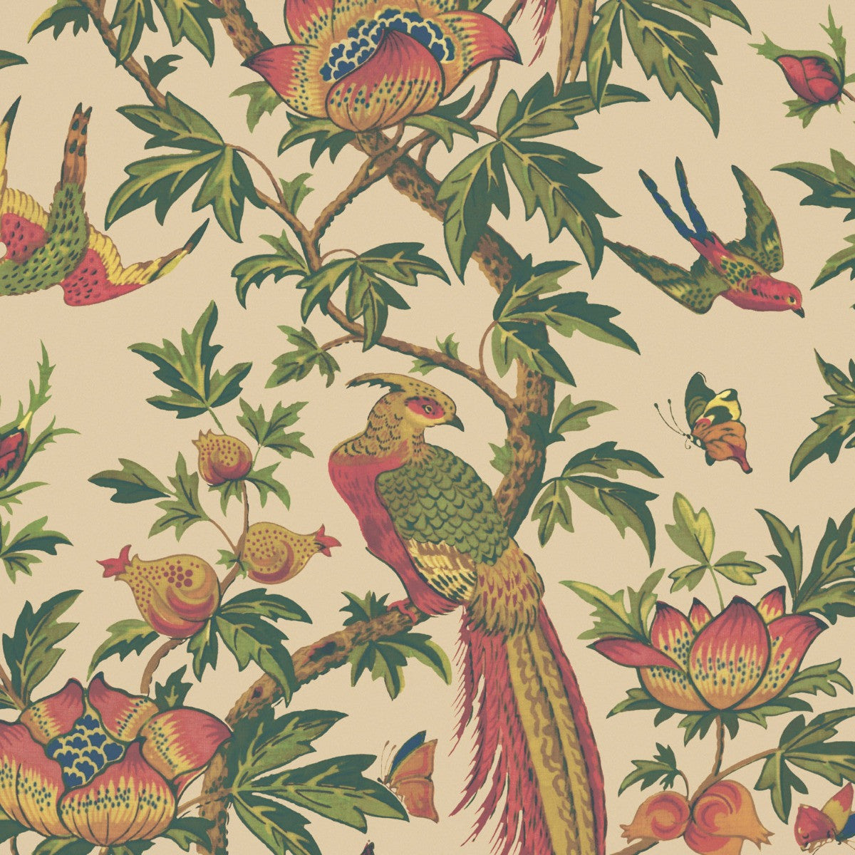 MAJESTIC BIRD Antique Wallpaper - Warner House