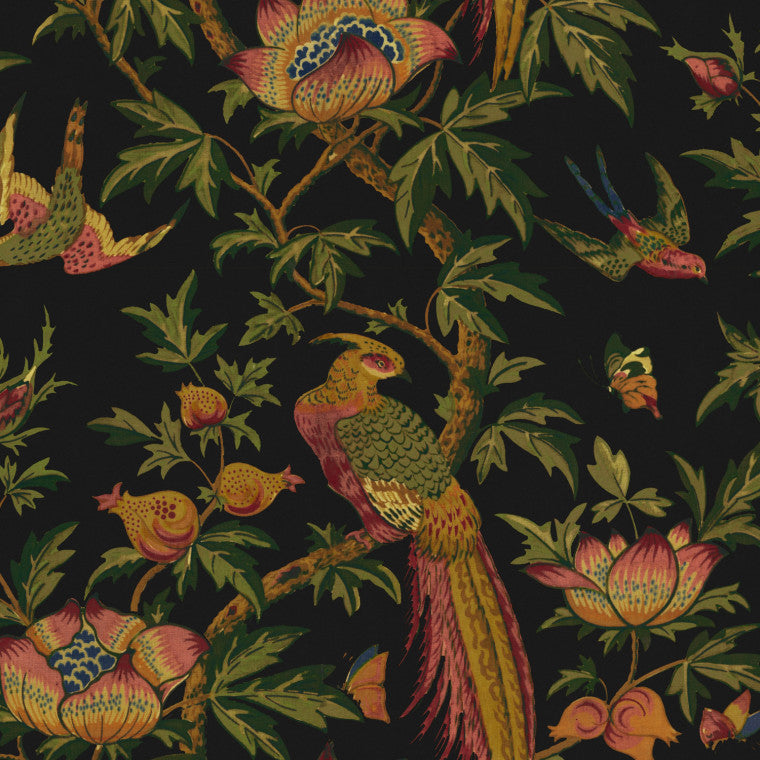 MAJESTIC BIRD Noir Velvet Fabric - Warner House