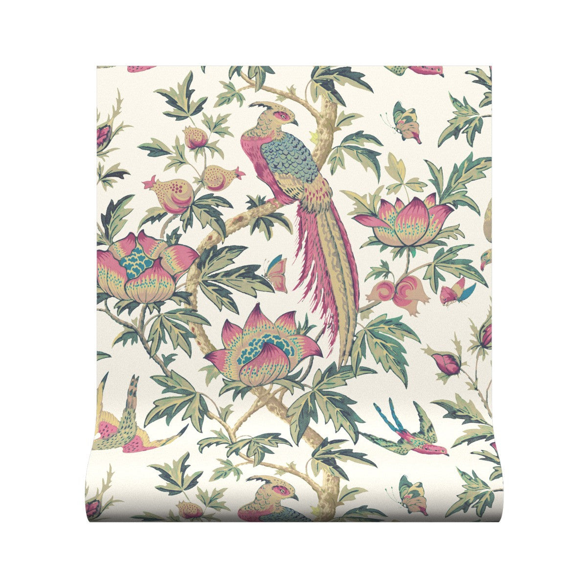 MAJESTIC BIRD Rose Wallpaper - Warner House