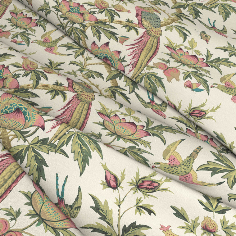 MAJESTIC BIRD Rose Linen Mix Fabric - Warner House